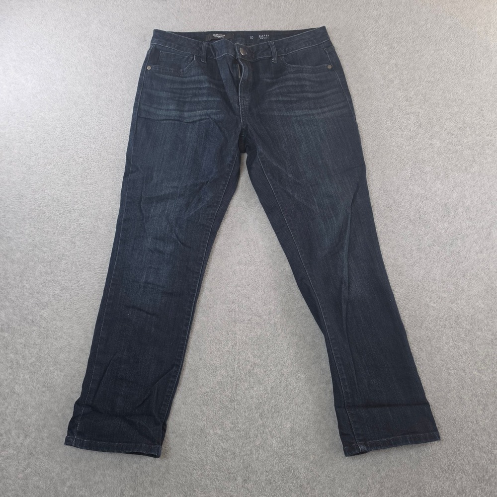 Simply Vera Vera Wang Womens Dark Wash Mid Rise Capri Jeans Size 10